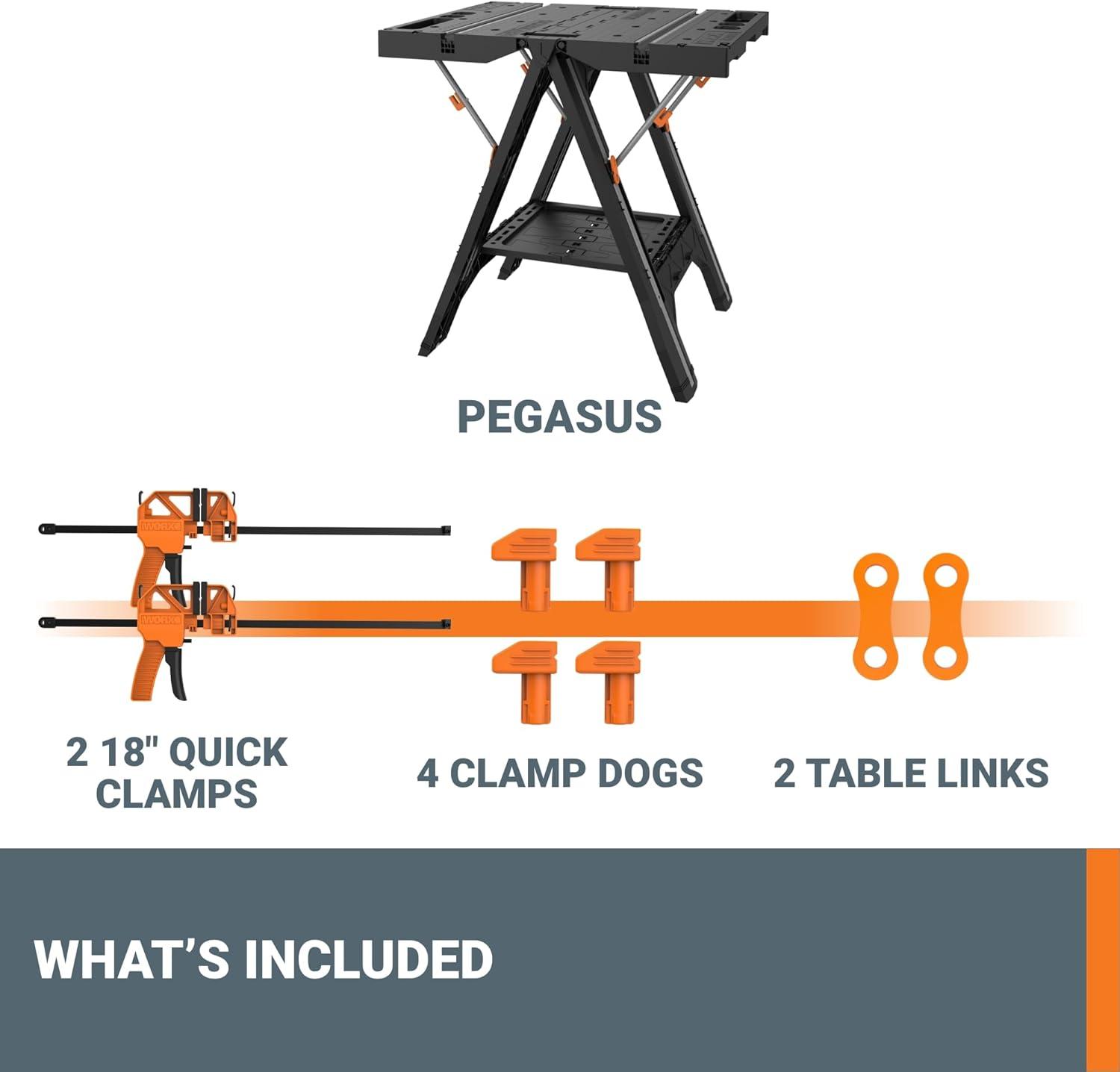 Worx WX051 Pegasus with (2) quick clamps and (4) clamp dogs