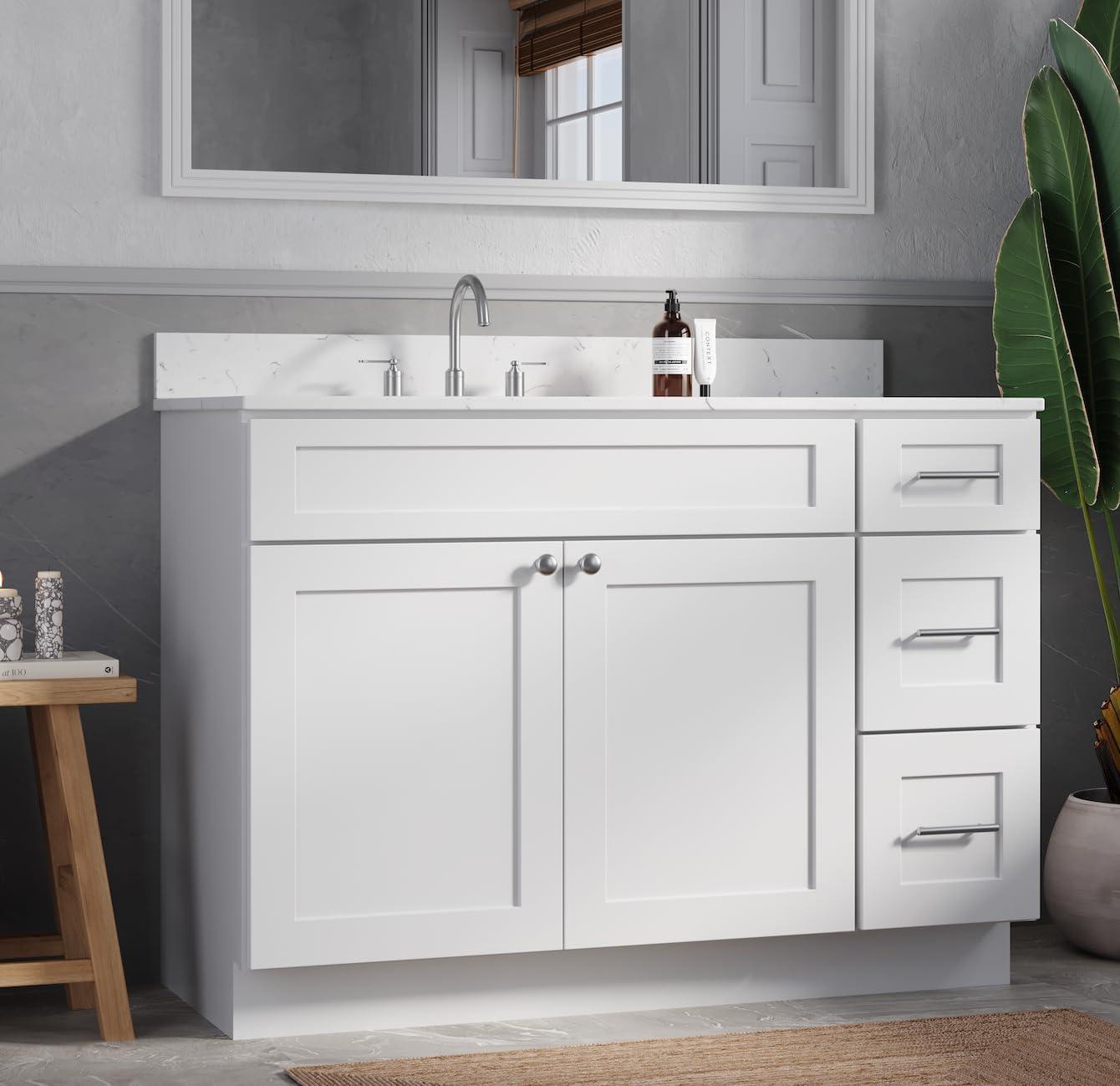 Disar 49'' Single Bathroom Vanity with Quartz Top