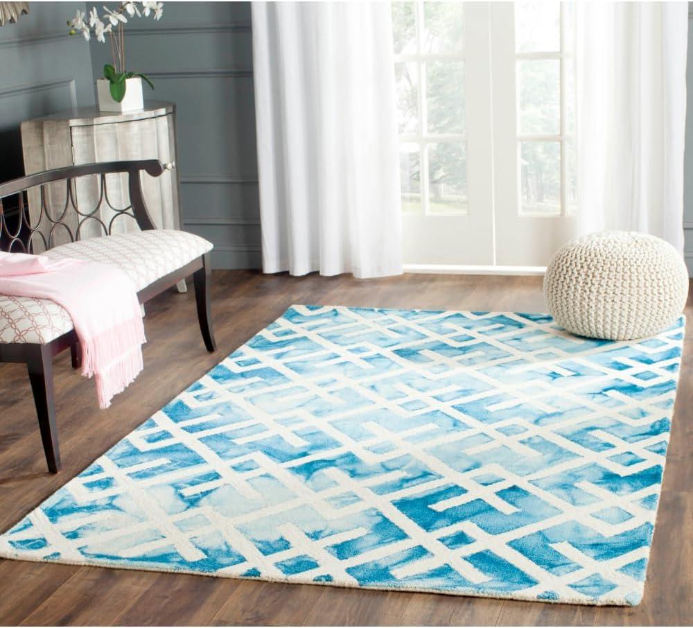 Dip Dye DDY677 Hand Tufted Area Rug - Blue/Ivory - 4'x6' - Safavieh..