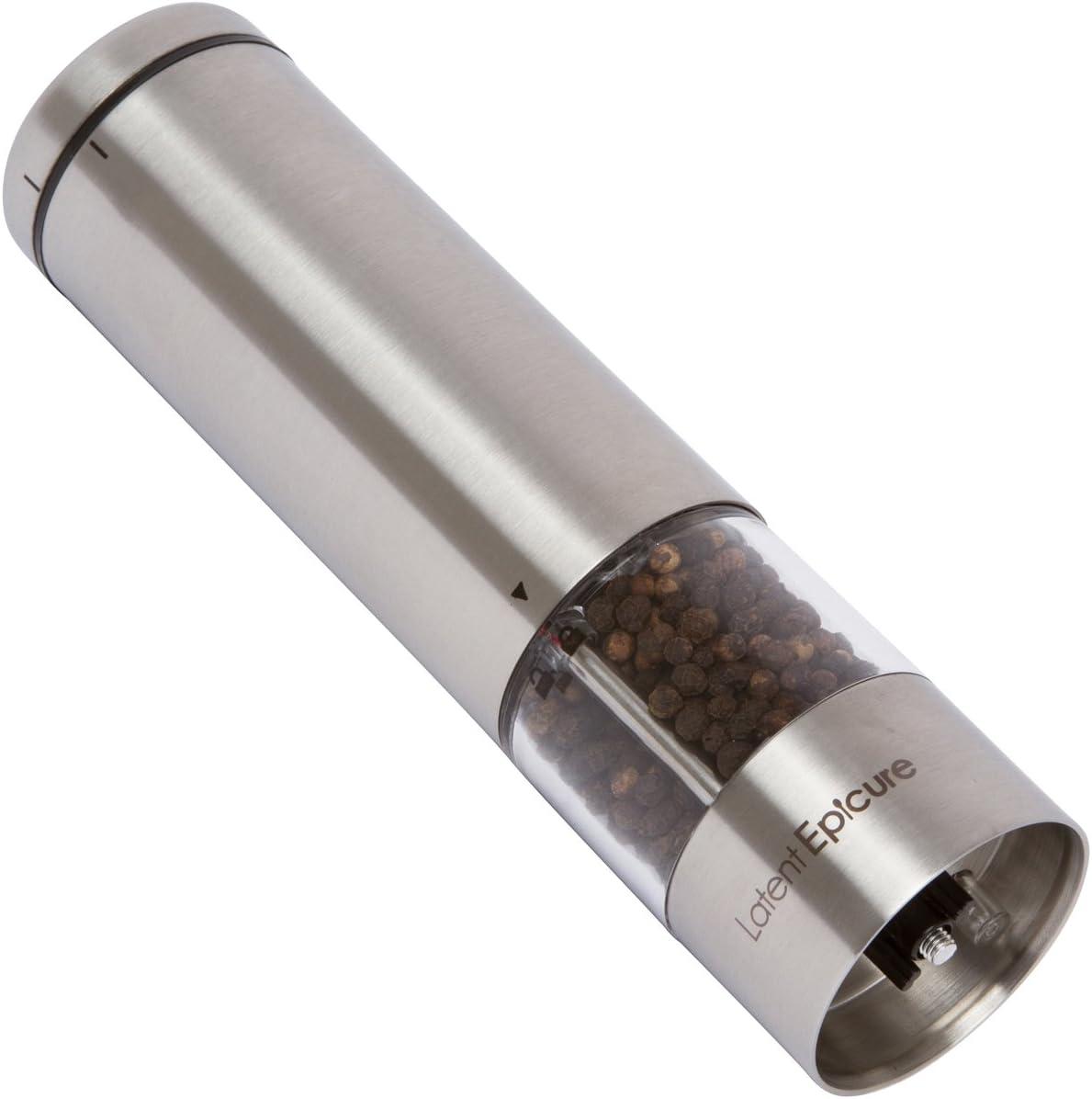 Stainless Steel Electric Salt and Pepper Grinder Set with Light