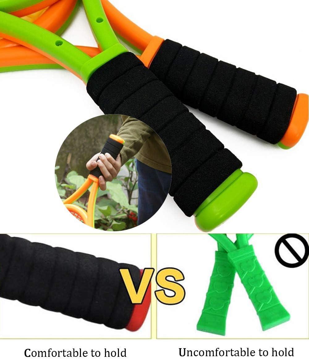 Kids Tennis Racket,17 Inch Plastic Tennis Racket with 2 Soft Balls,2 Tennis Balls and 4 Shuttlecocks for Kid,Toddler Outdoor/Indoor Sport Play