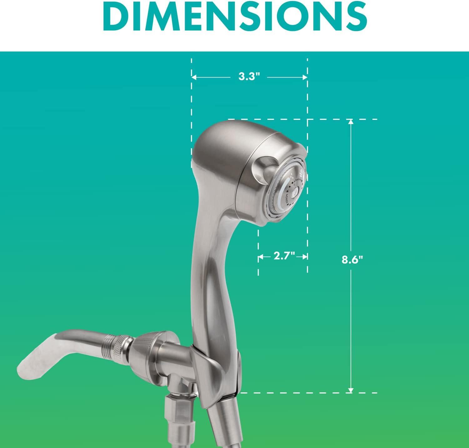 Brushed Nickel Wall Mounted Handheld Shower Head with Adjustable Jet Spray