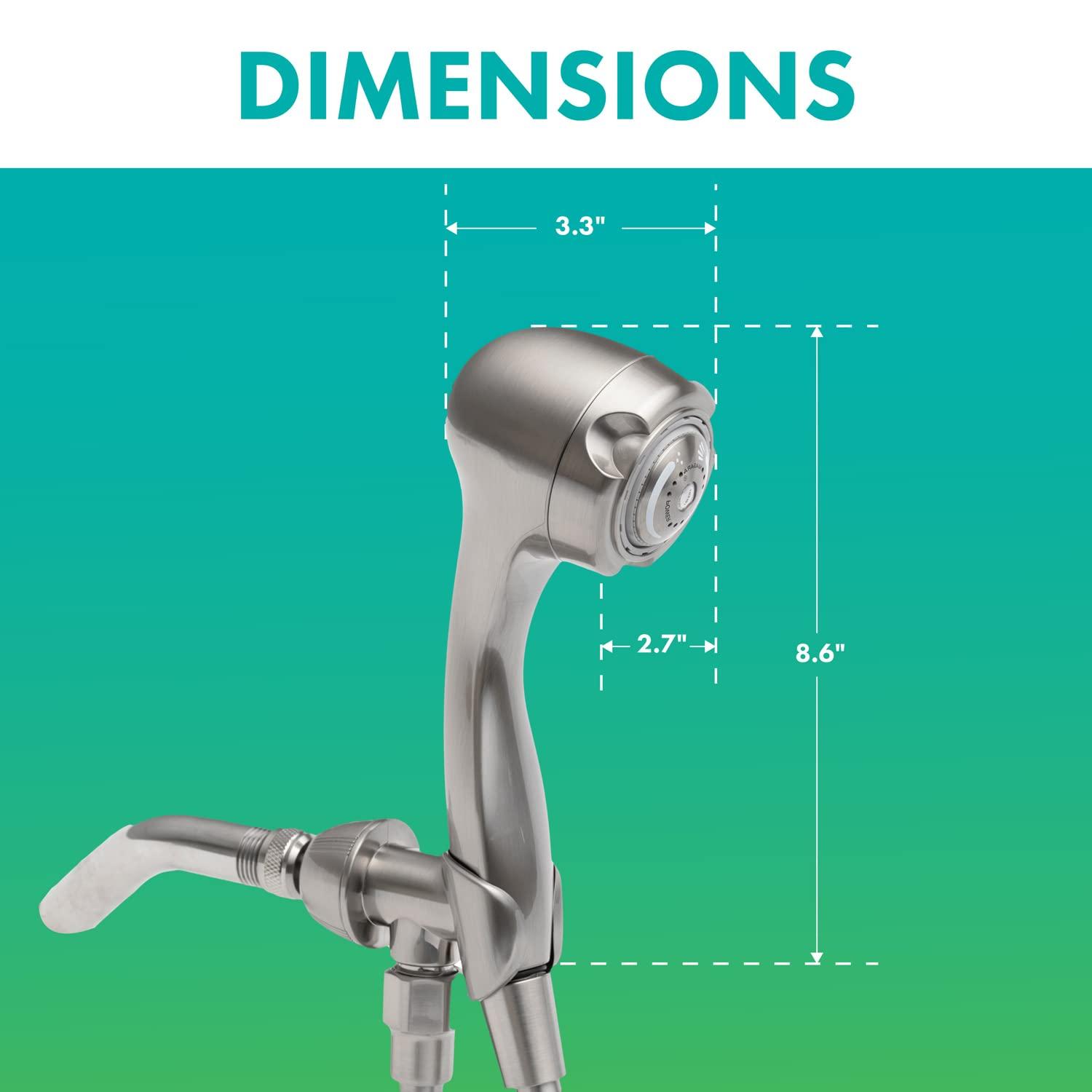 Brushed Nickel Wall Mounted Handheld Shower Head with Adjustable Jet Spray