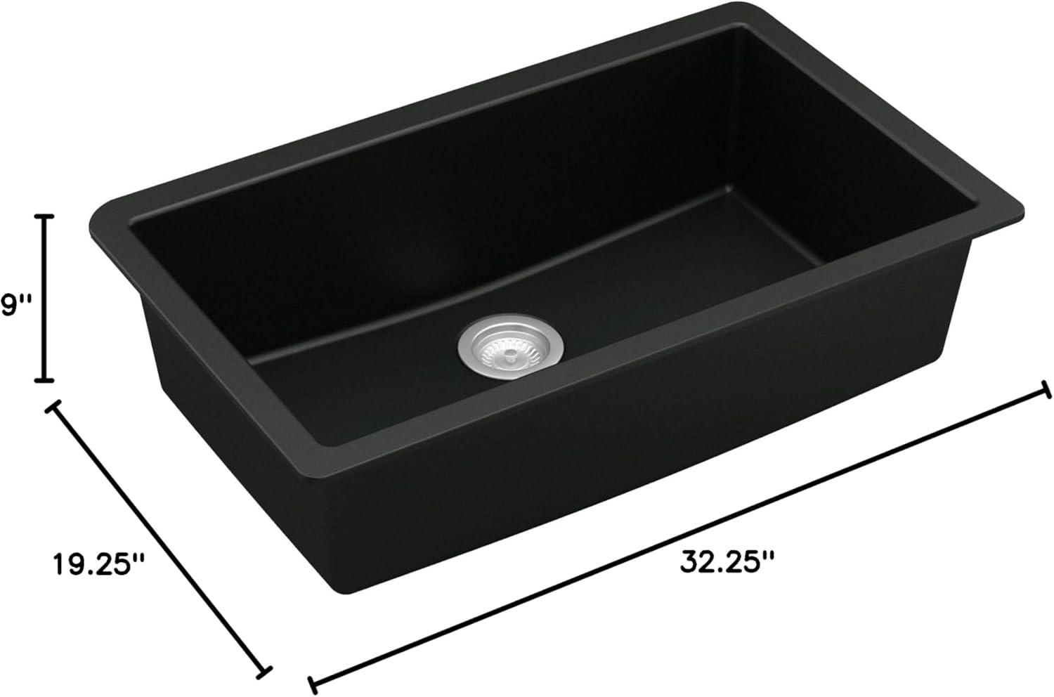 Karran Quartz 32-1/4'' X 19-1/4'' Large Single Bowl Undermount Kitchen Sink