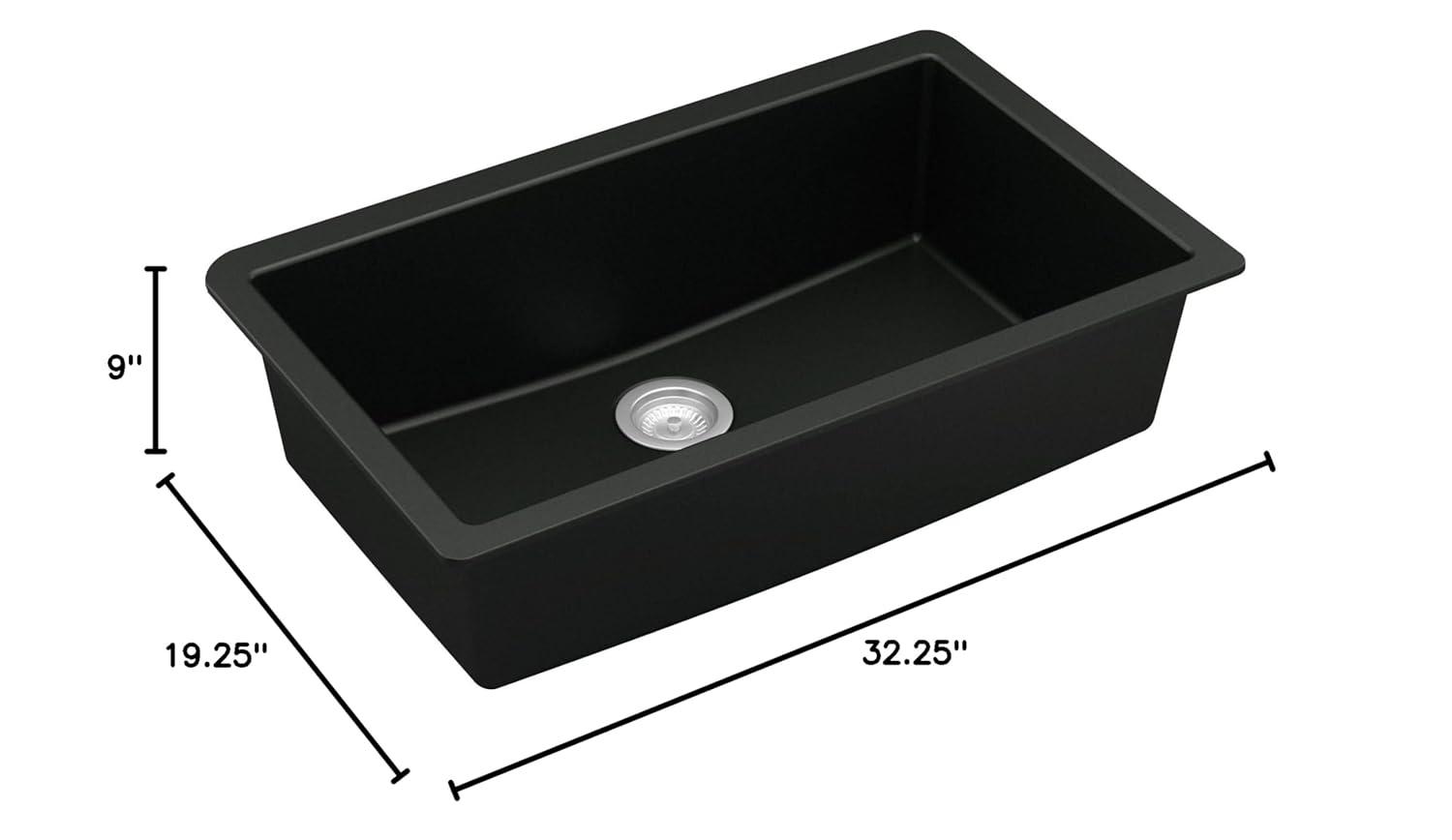 Karran Quartz 32-1/4'' X 19-1/4'' Large Single Bowl Undermount Kitchen Sink
