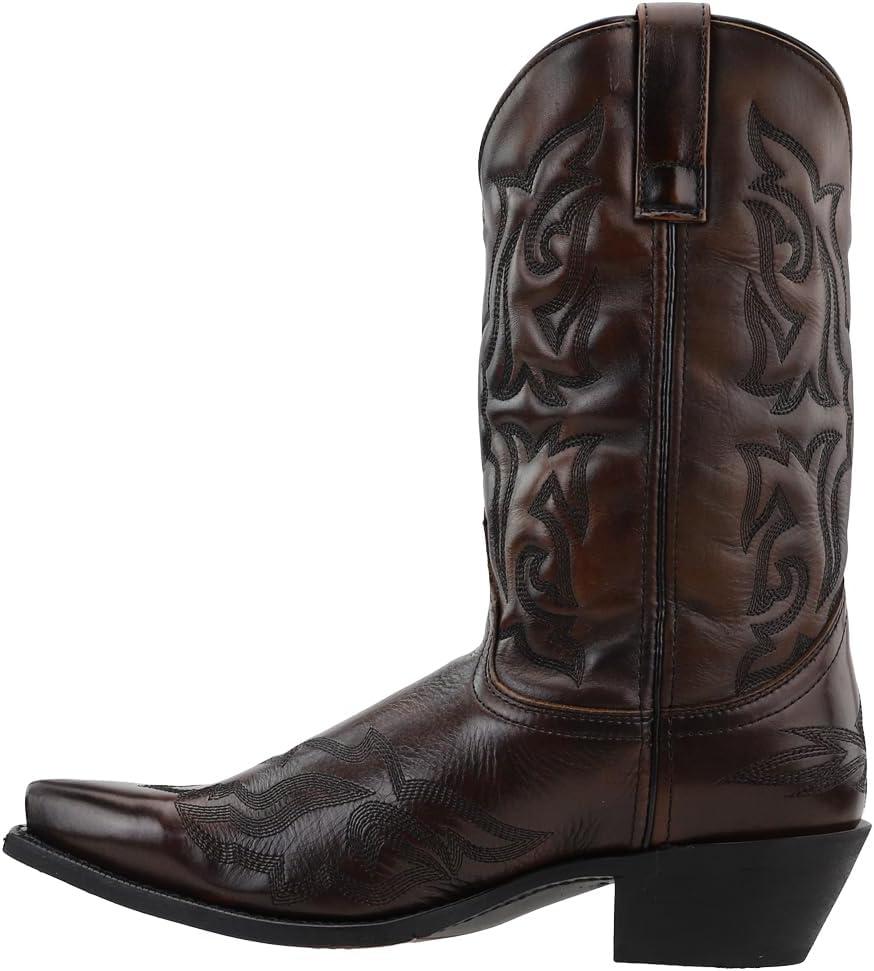 Laredo Mens Hawk Embroidered Snip Toe Cowboy  Mid Calf Boots