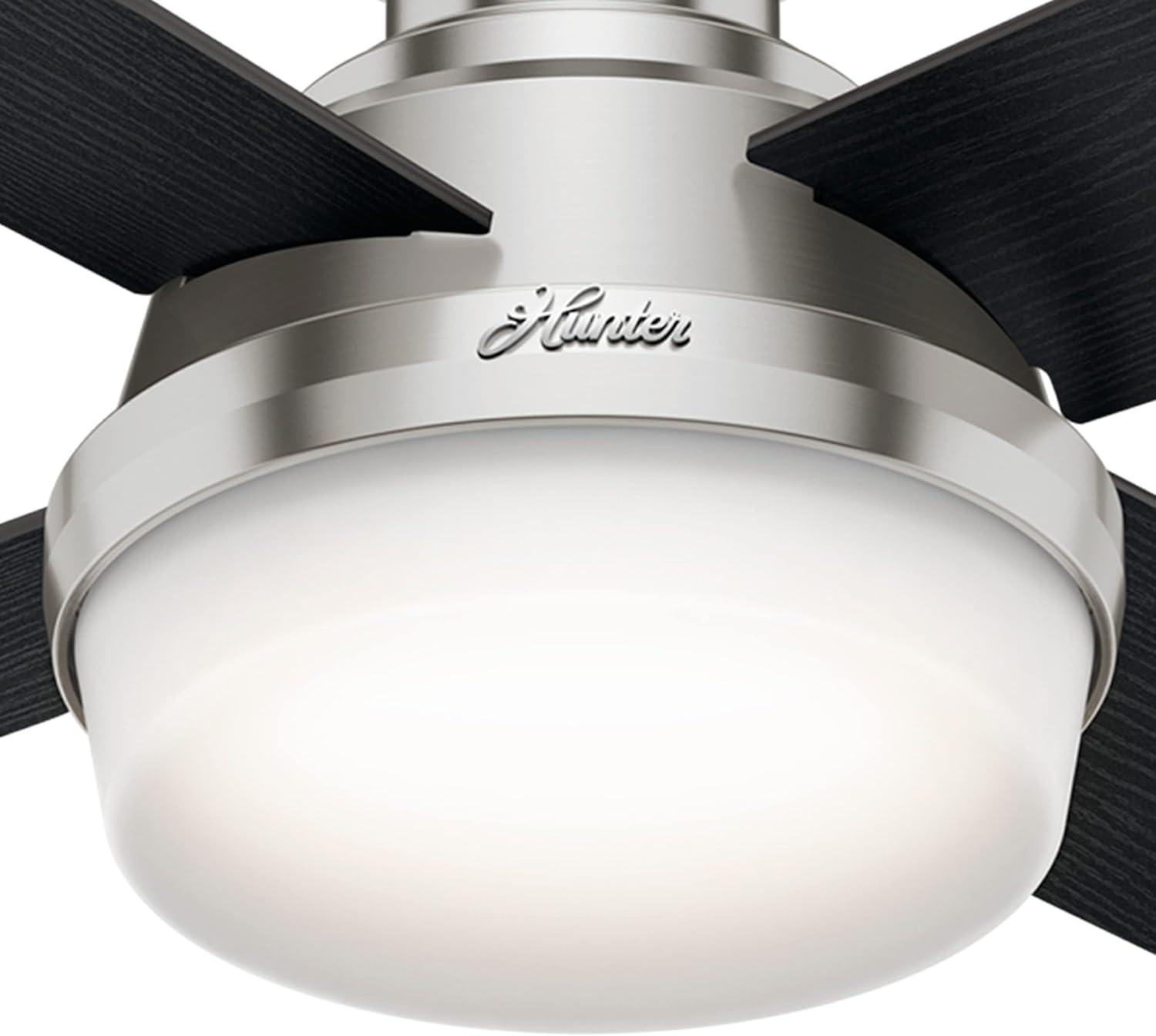 Dempsey Low Profile 44" 4 - Blade Indoor Flush Mount Small Room Ceiling Fan with Lights and Remote