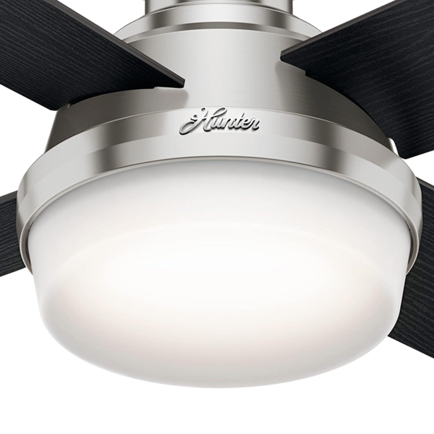 Dempsey Low Profile 44" 4 - Blade Indoor Flush Mount Small Room Ceiling Fan with Lights and Remote