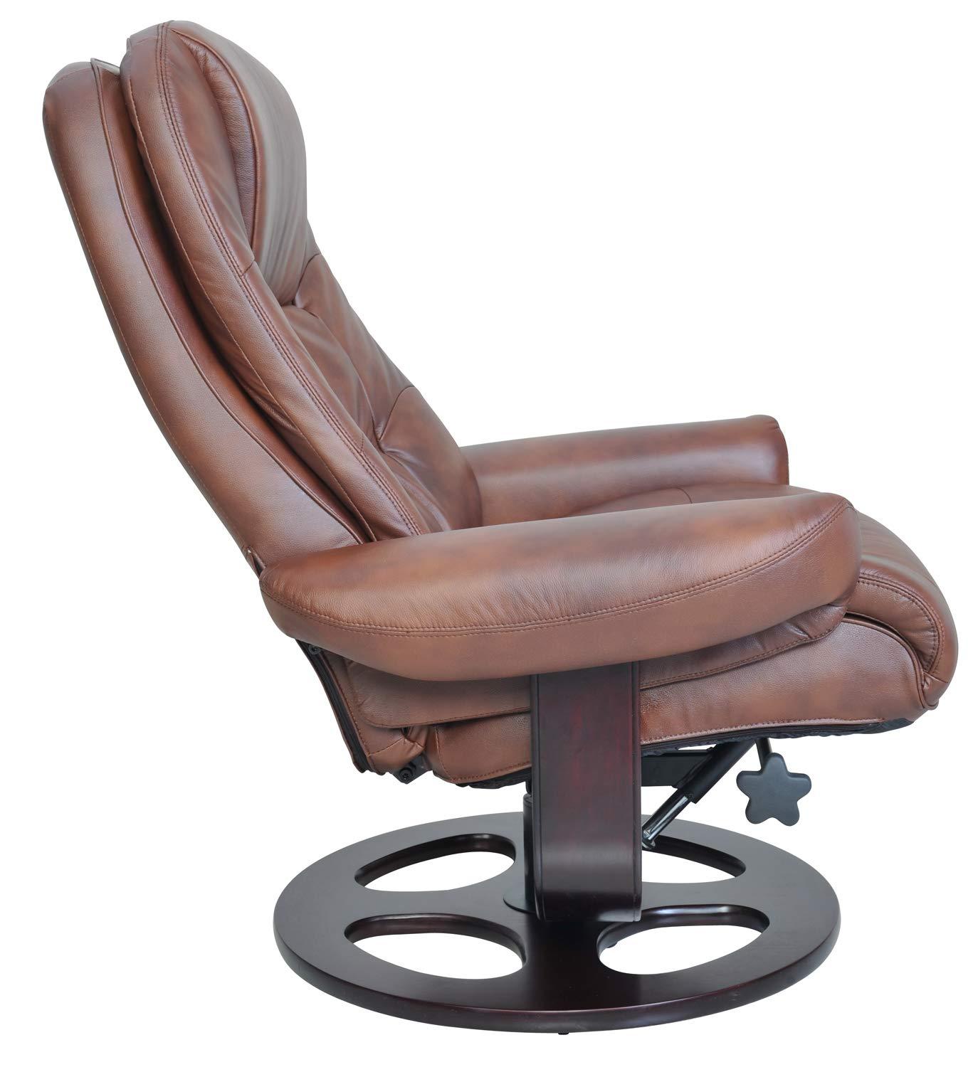Barcalounger 15-8021 Jacque Swivel Pedestal Recliner w/Ottoman, Whiskey
