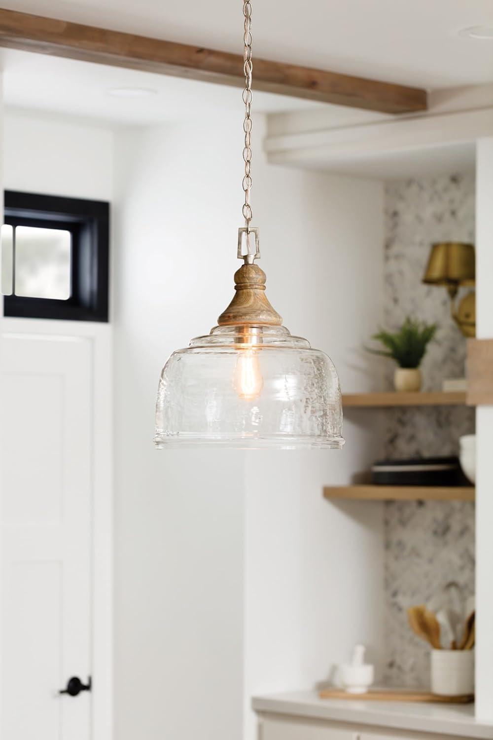 14 Inch 1 Light Pendant In Urban/Industrial Style 14 High By 15.5 Wide-Grey Wash/Iron Silk Finish    -Traditional Installation Capital Lighting