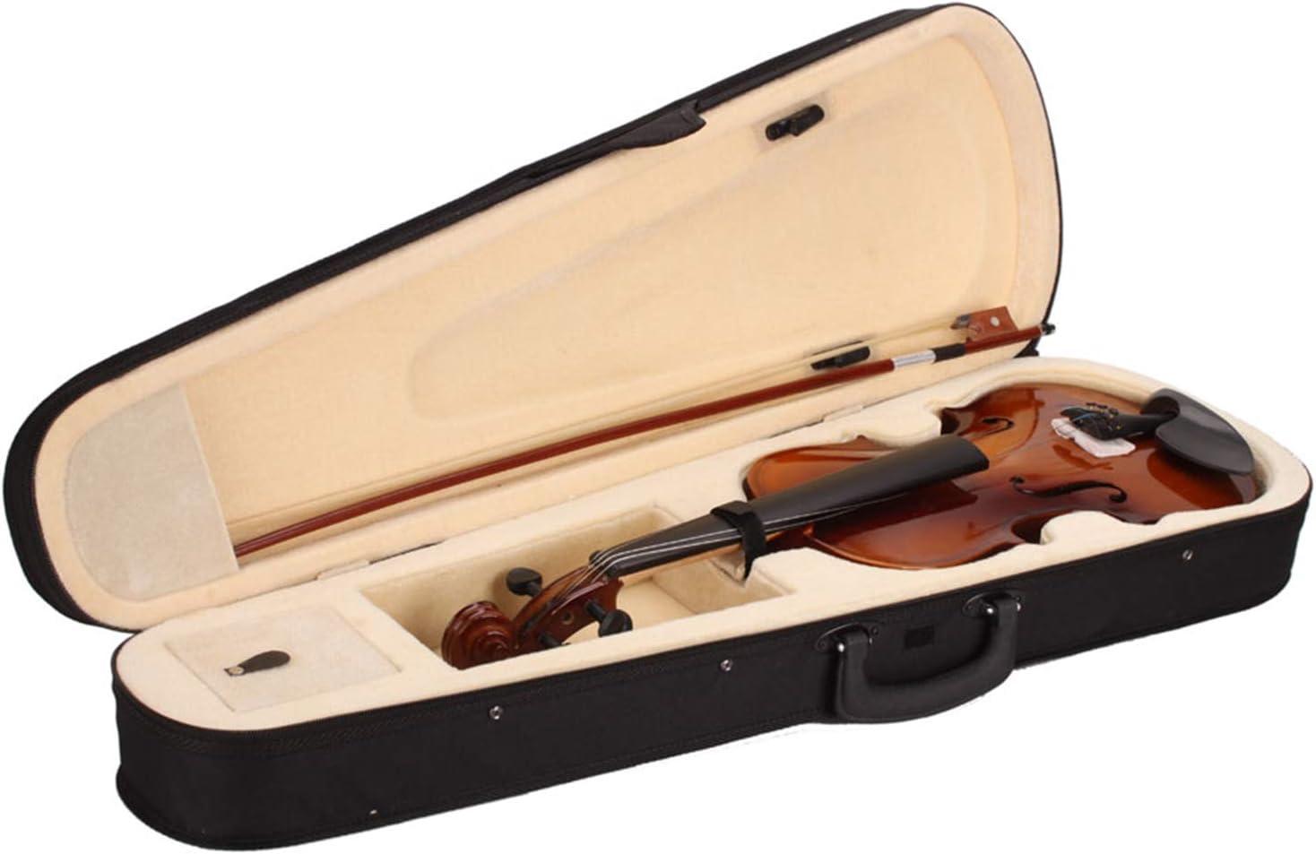 4/4 Acoustic Violin Set,Beginner Violin Vintage Solid Wood Violin Starter Kit with Carrying Case,Bow and Rosin (Natural)