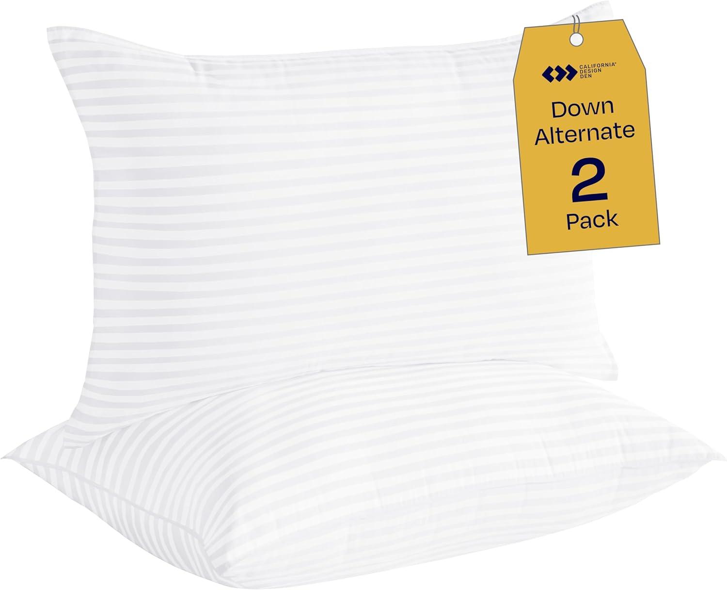 California Design Den Comfort Bed Pillows Standard Size set of 2, Cooling Luxury Hotel Pillows, for Back, Stomach, Side Sleepers 20 x 26 Inches