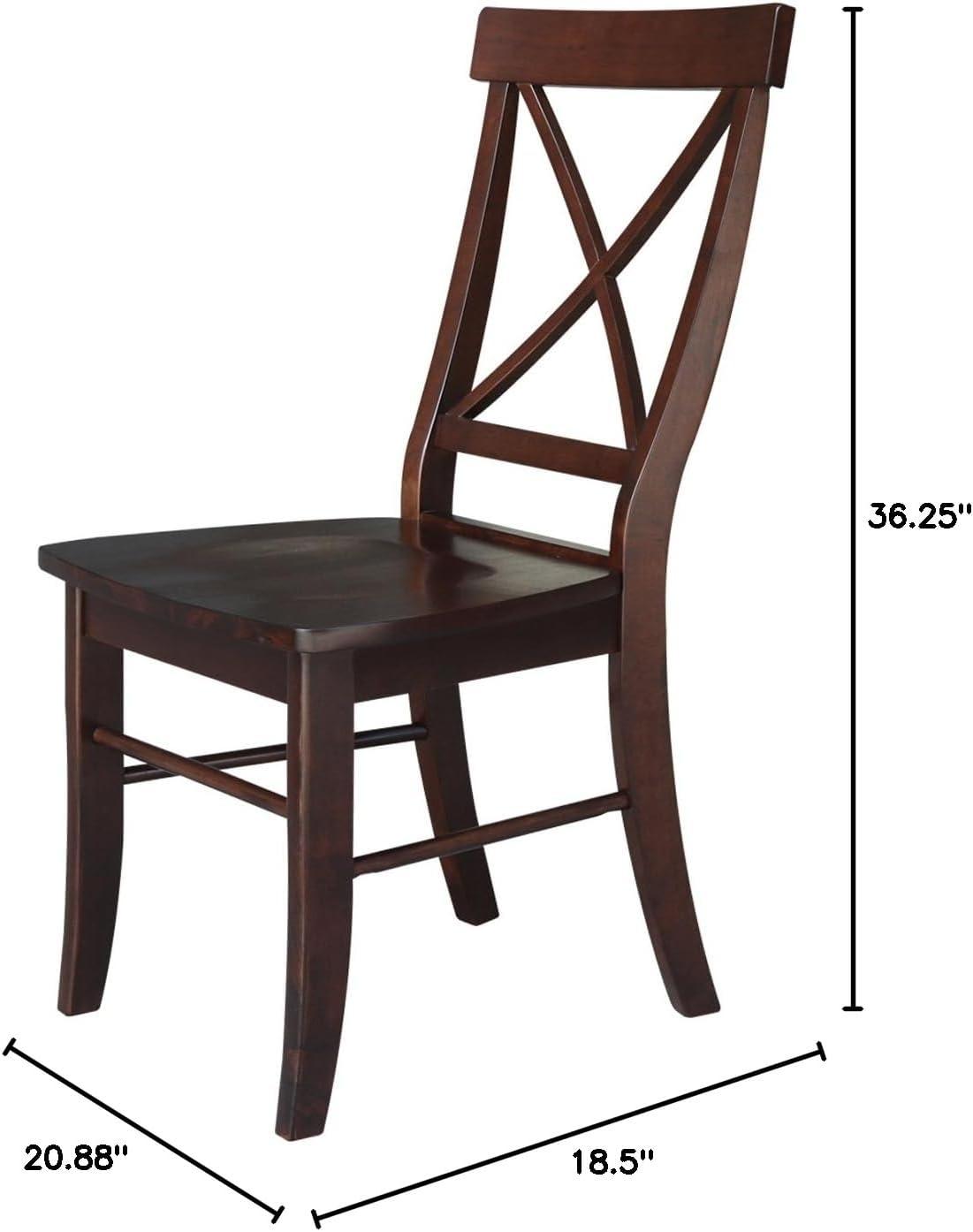 Set of 2 X Back Chairs with Solid Wood - International Concepts