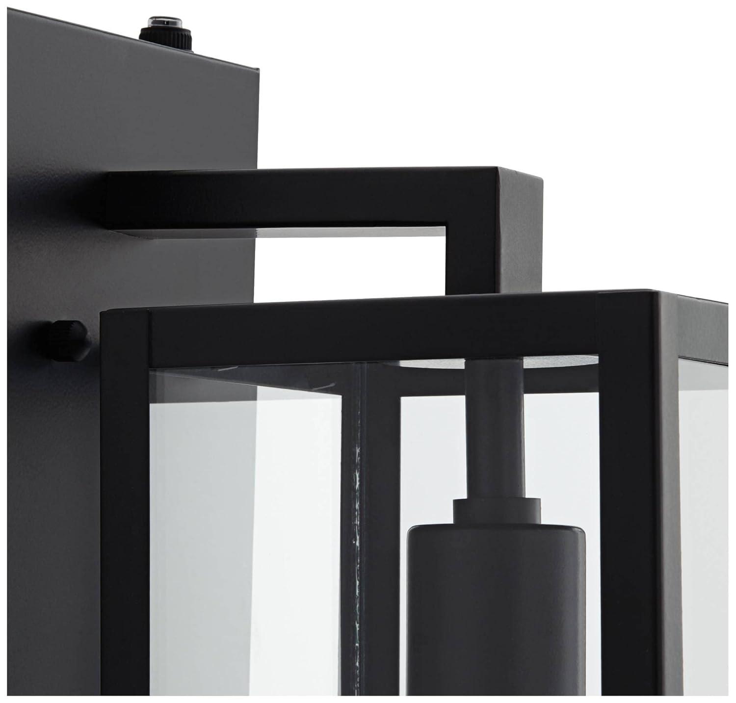 John Timberland Titan Modern Outdoor Wall Light Fixture Mystic Black Dusk to Dawn 14" Clear Glass for Post Exterior Barn Deck House Porch Yard Patio