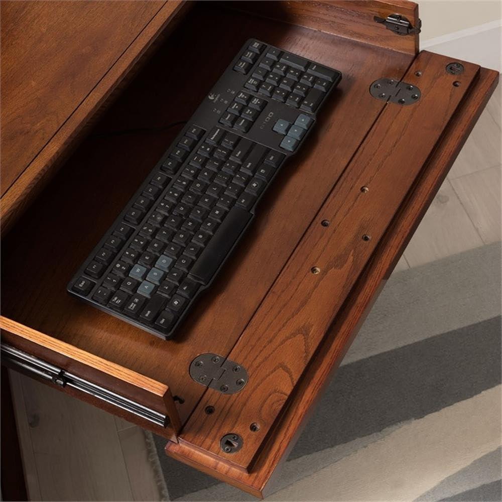 Leick Ironcraft Corner Computer Desk in Mission Oak