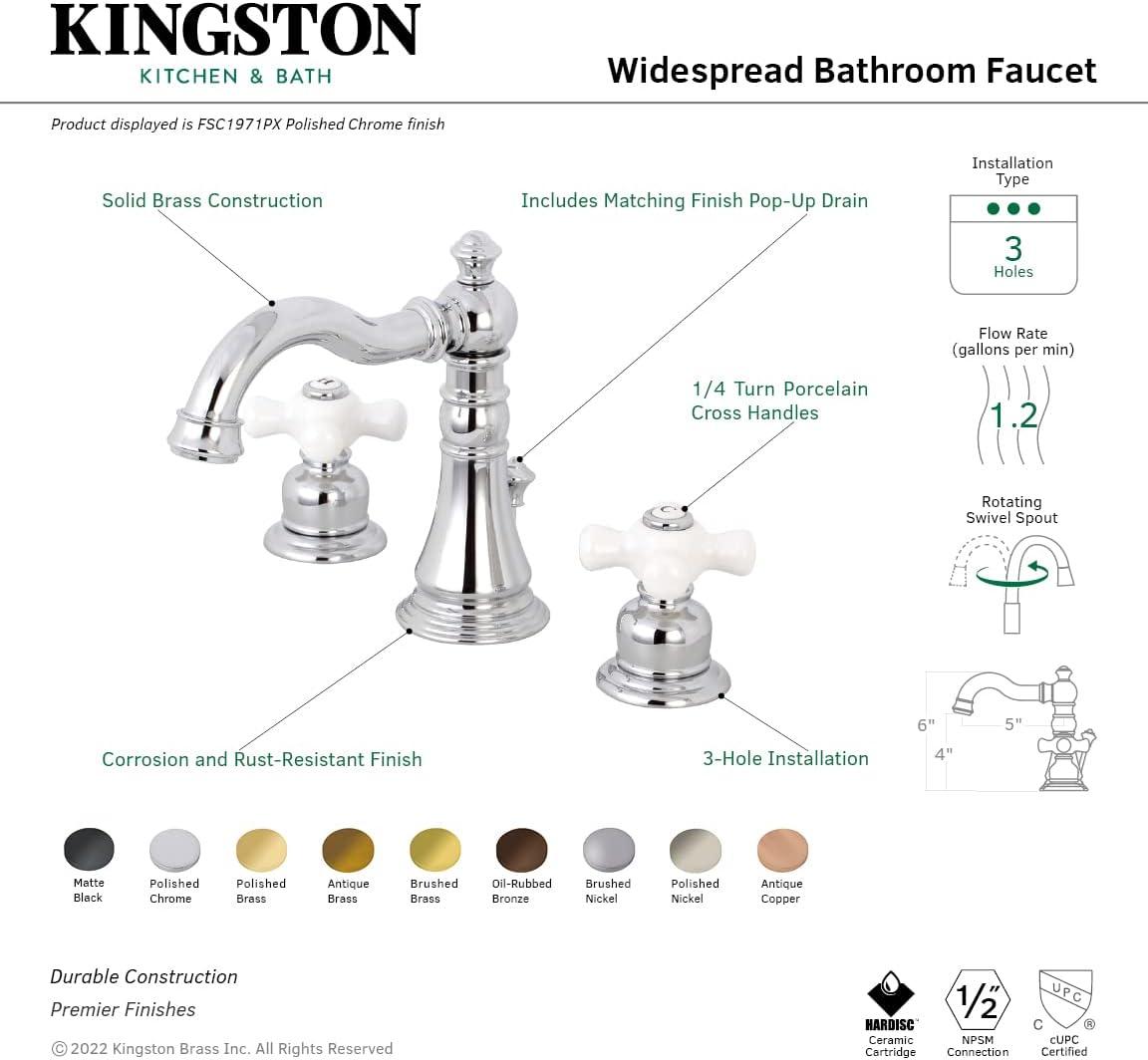 American Classic Widespread Bathroom Faucet with Drain Assembly