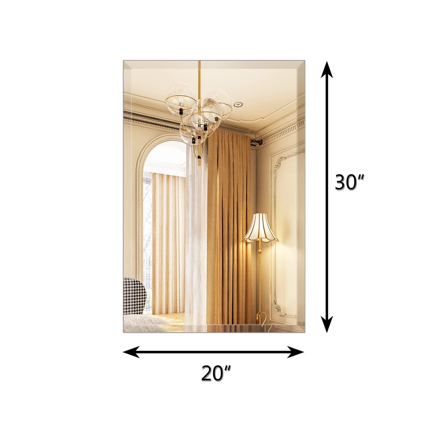Empire Art Direct Frameless Beveled Prism Wall Mirror - Clear 20 in. x 0.39 in. x 30 in.