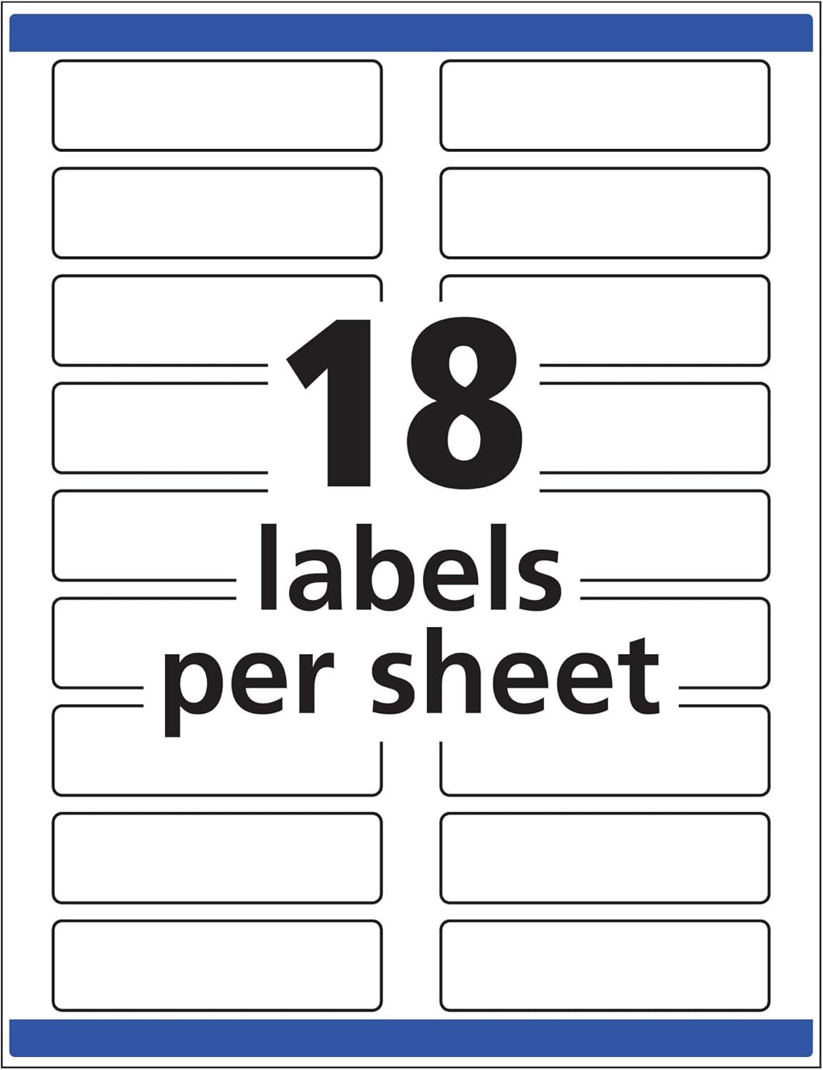 Avery Printable File Folder Labels, 15/16 x 3-7/16 Inches, White, Pack of 450