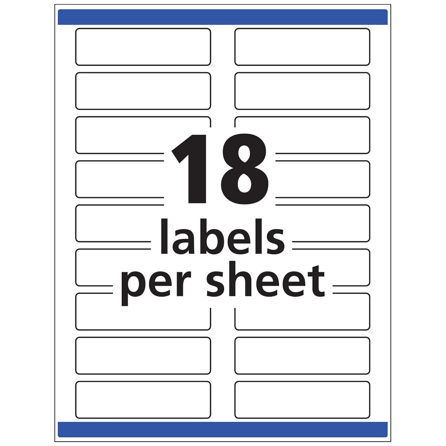Avery Printable File Folder Labels, 15/16 x 3-7/16 Inches, White, Pack of 450