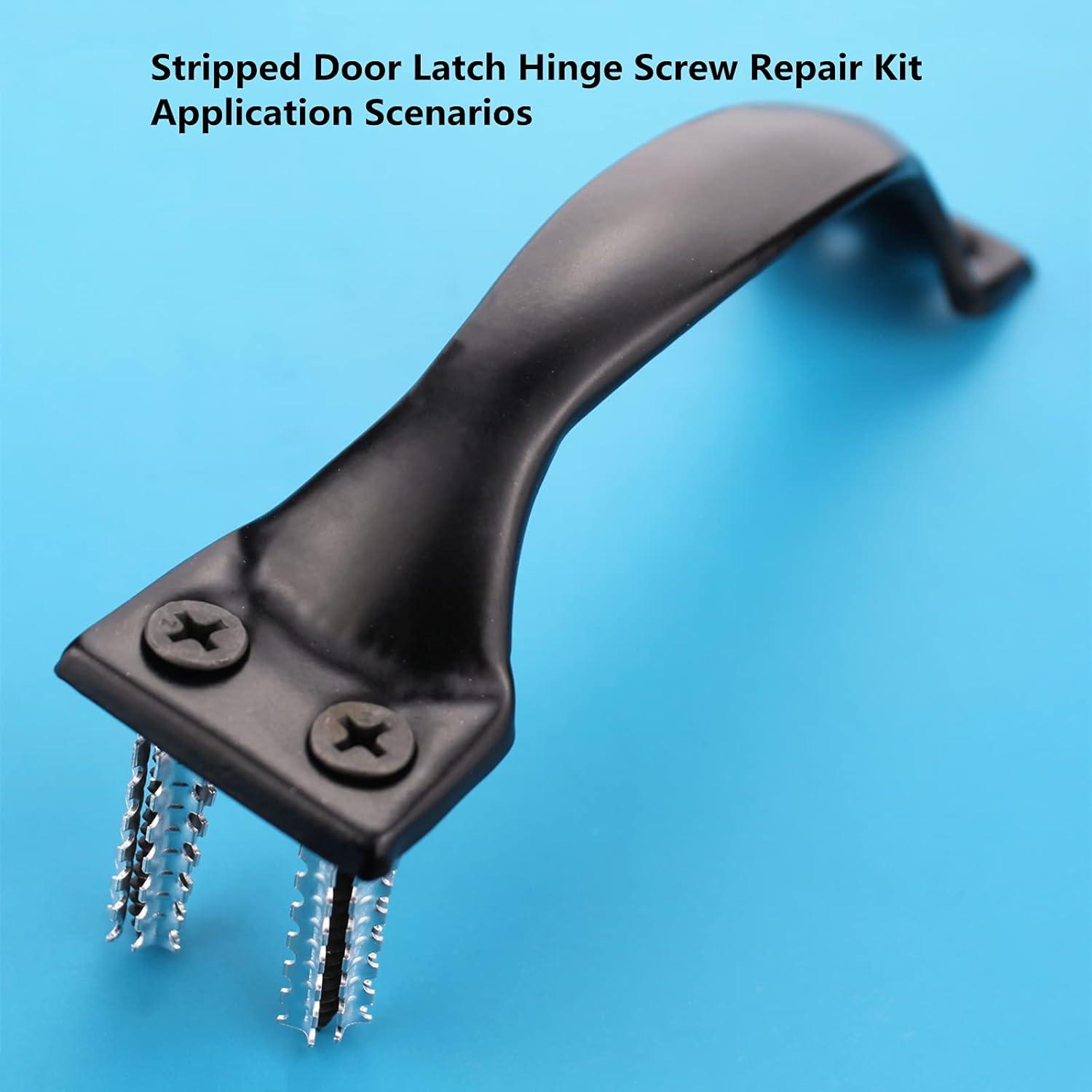 Screw Door Security Hardware Repair kit Reinforcement jamb Repair for Terrific Solution for Stripped Door Hinge,Repair Damaged Screw- Door Stripped Hinge Screw Repair kit (Black)
