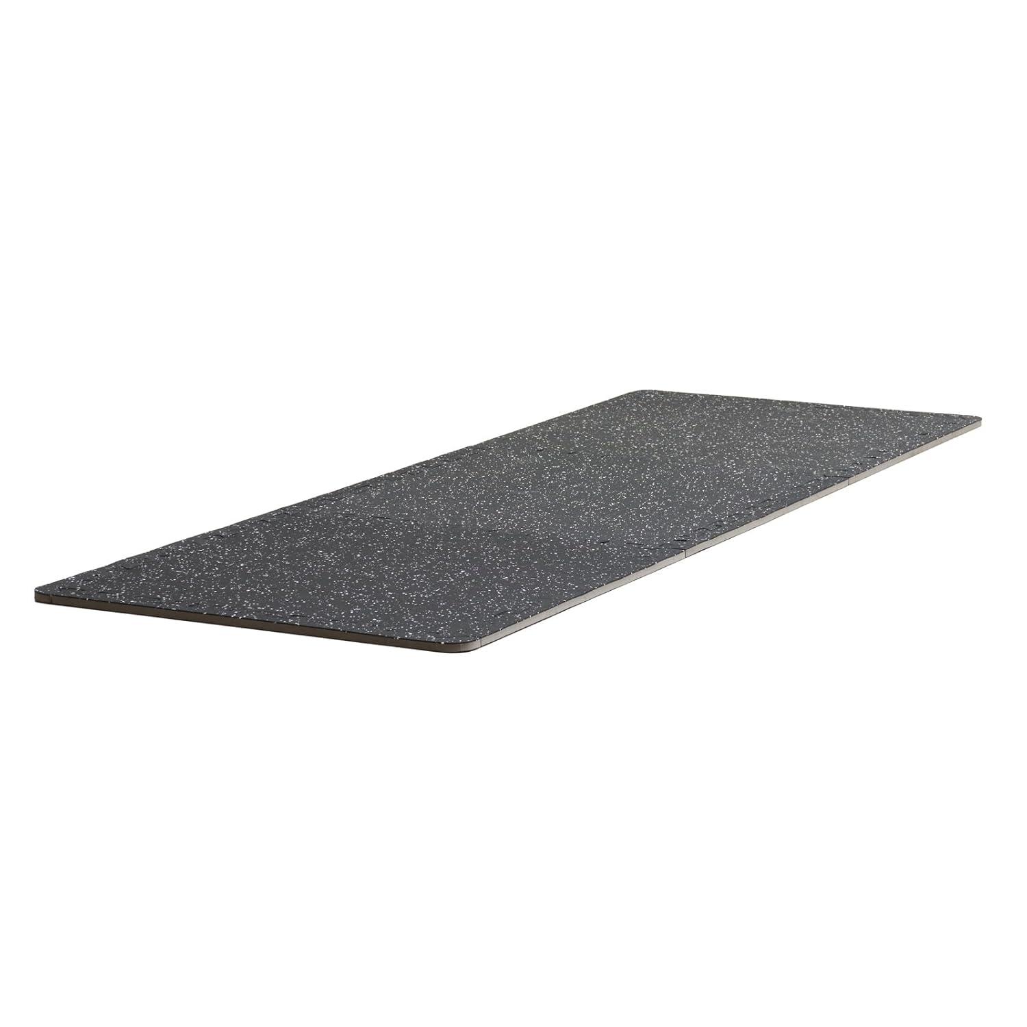 VEVOR 0.56 Inch Thick Gym Floor Mats, 25 Tiles Rubber Top with EVA Foam, 24" x 24" Gym Flooring Workout Mats with 100sq.ft Coverage, Interlocking Puzzle Gym Mats for Gym, Home, Garage, Black & White
