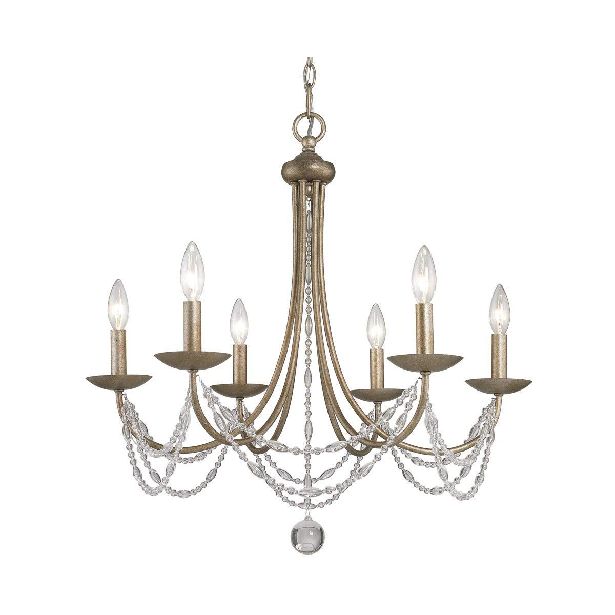 Golden Lighting Mirabella 6-Light Chandelier in Golden Aura