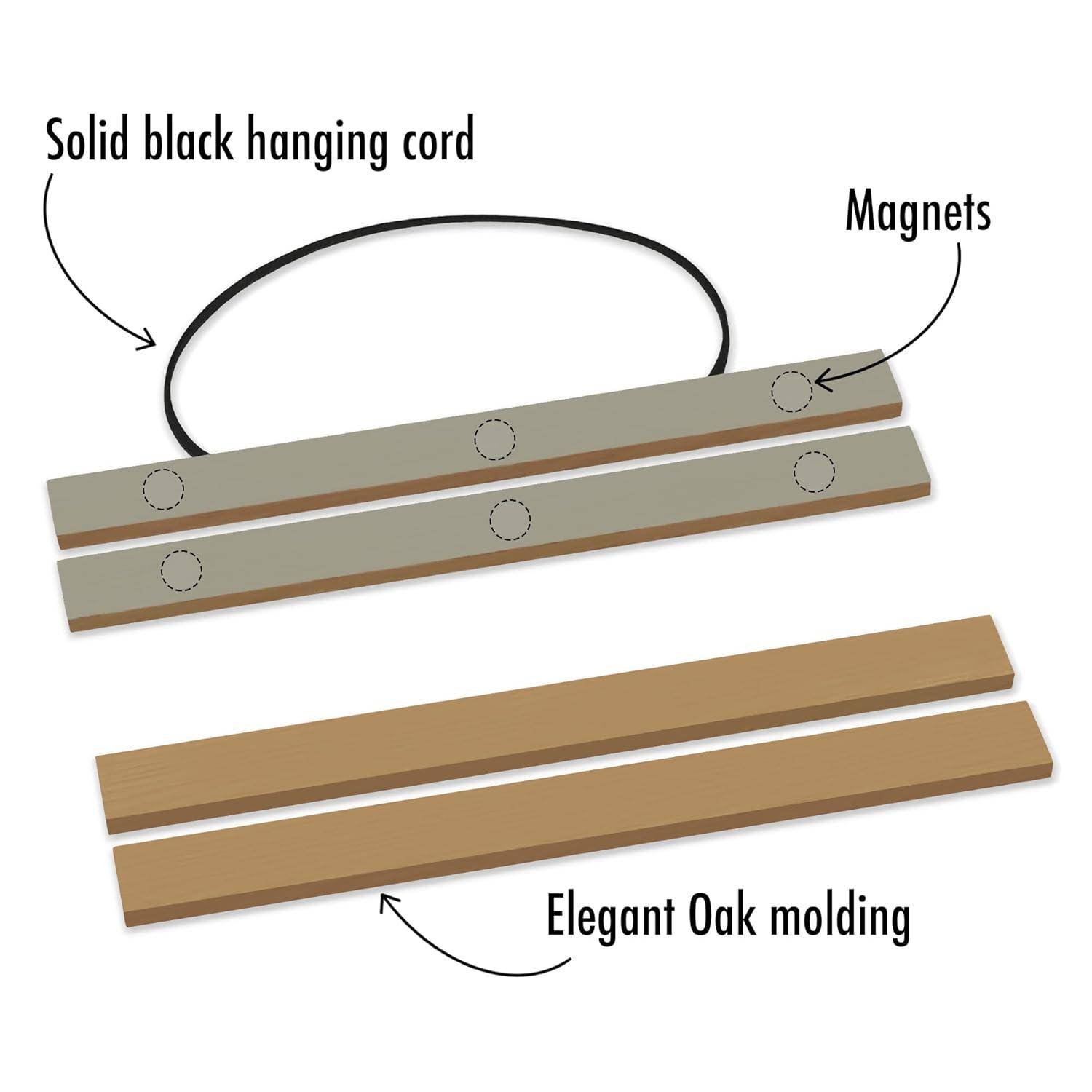Magnetic Poster Frames, Wooden Poster Hanger Frame for Posters, Prints, and Photos