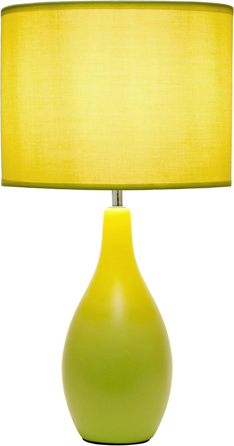 Simple Designs 18.11" Traditional Oblong Ceramic Table Lamp - Green