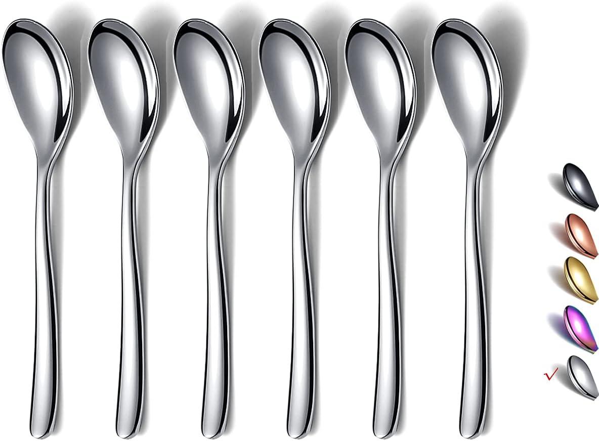 5.5'' Silver Stainless Steel Demitasse Espresso Spoons Set of 6