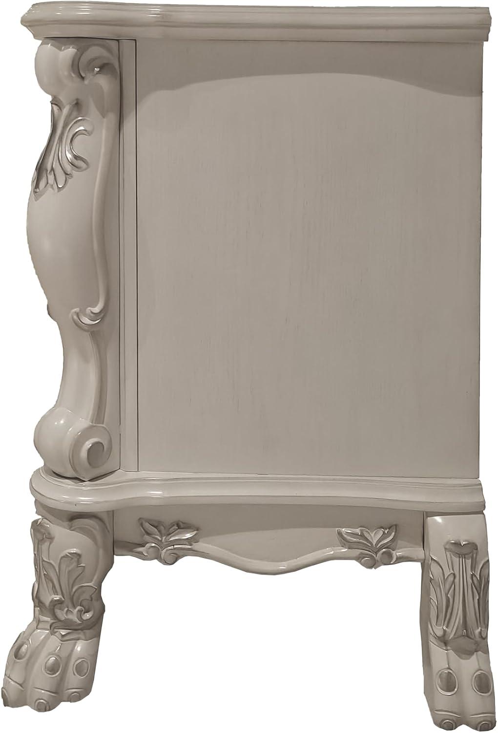 32" Dresden II Nightstand Bone White Finish - Acme Furniture: Elegant Rectangular Design, No Assembly, Wood Composite