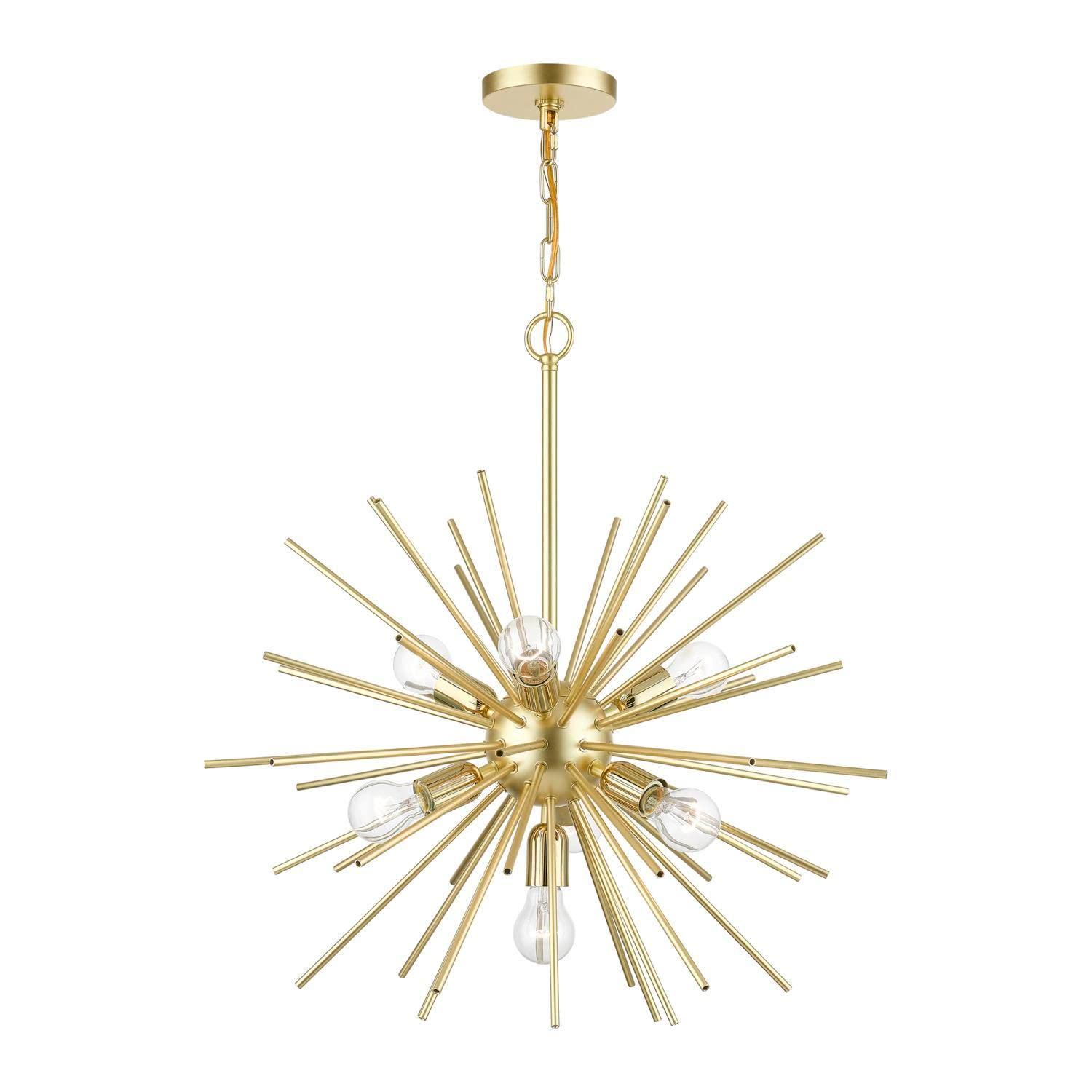 Livex Lighting Tribeca 7 - Light Pendant in  Soft Gold/Polished Brass