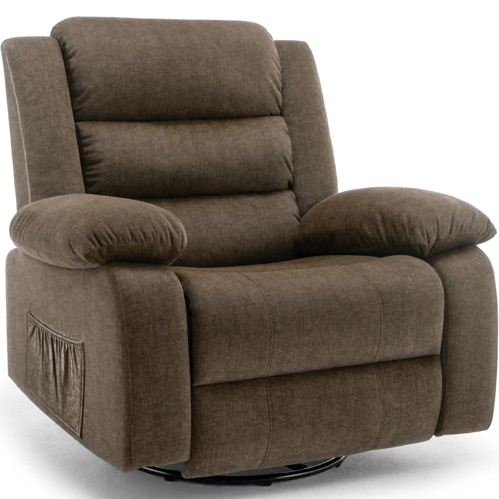 Ebern Designs Ellisse Recliner Chair, Wide Rocker Chair, Rocking Chair with Massage and Heat, 360°Swivel Rocking Chairs, Oversized Recliner for Adult