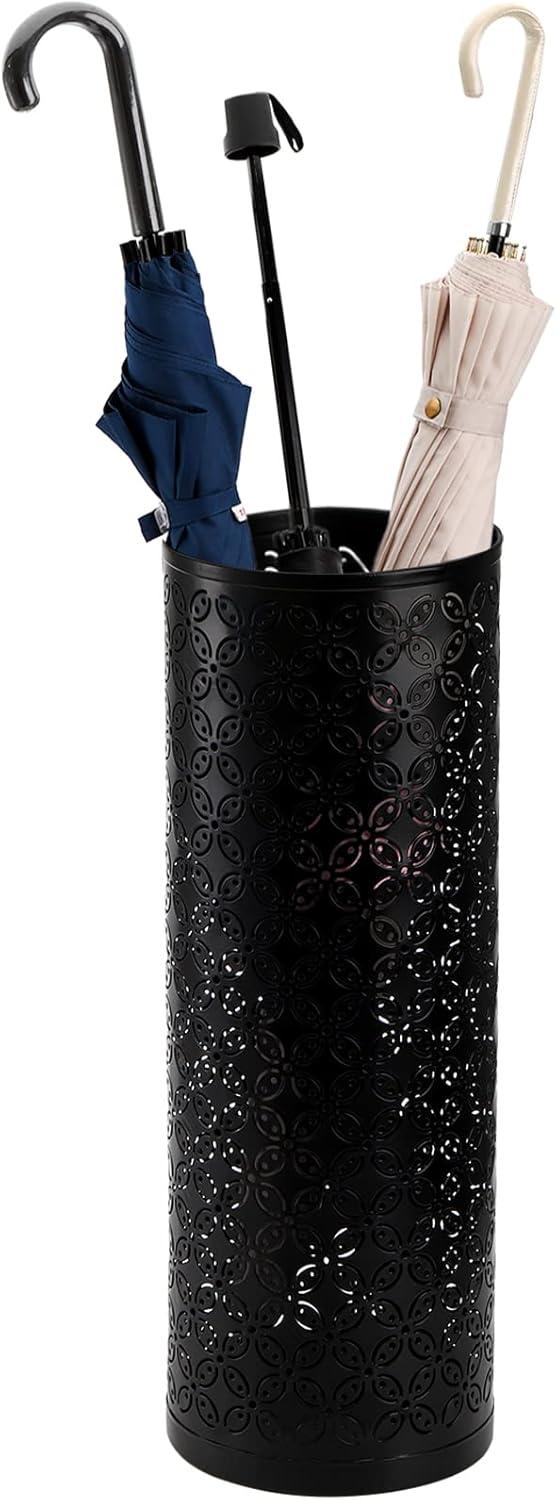 Black Metal Round Water Resistant Umbrella Stand