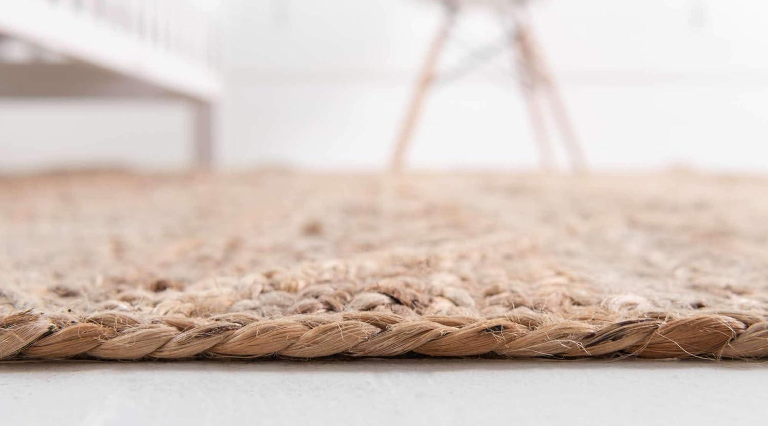 Unique Loom 5' 1 x 8' 0 Braided Jute Natural Area Rug