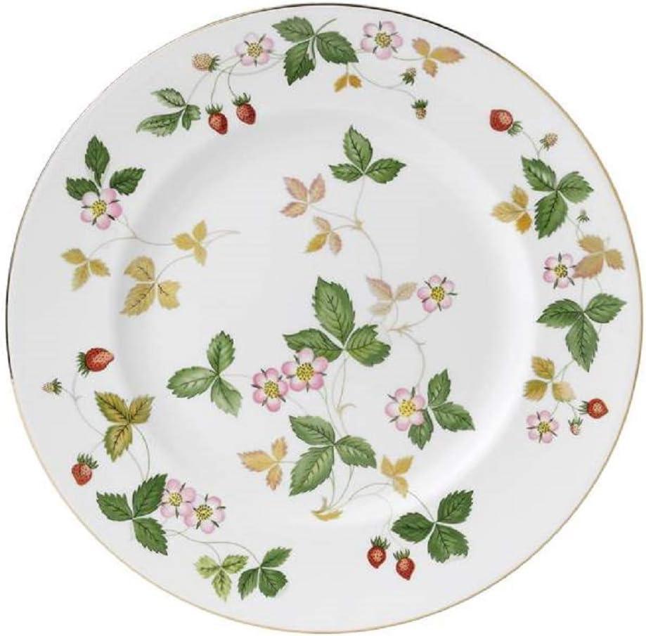 Wild Strawberry Fine Bone China Dinner Plate with Gold Rim