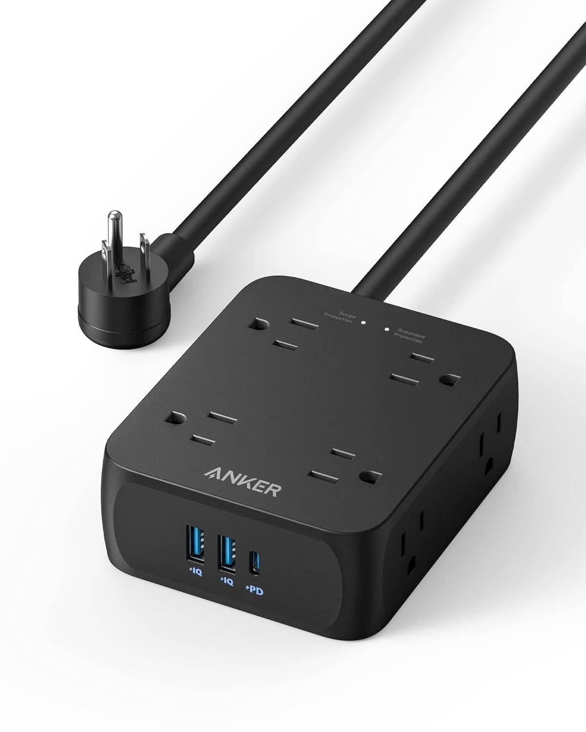 Anker Power Strip with USB Ports,5Ft,Surge Protector(2000J)