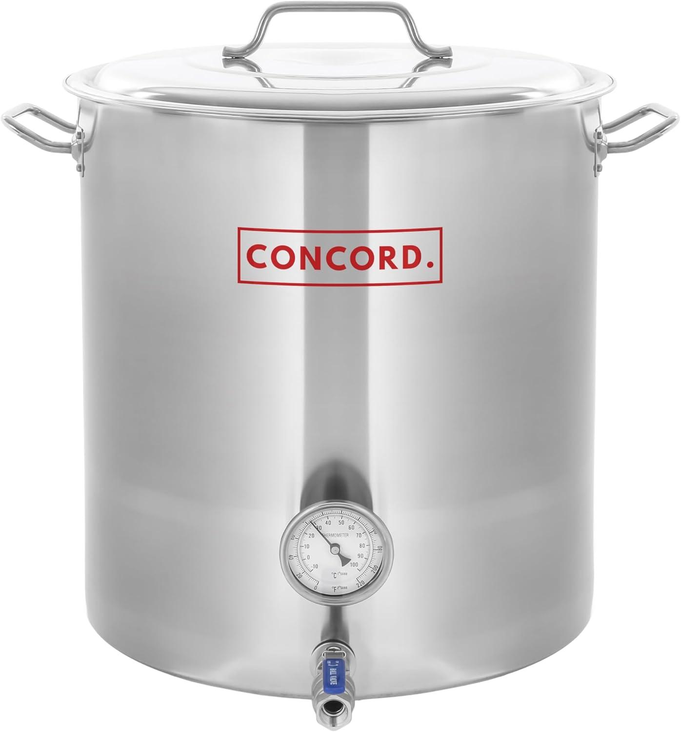 120 Qt Stainless Steel Home Brew Kettle with Thermometer