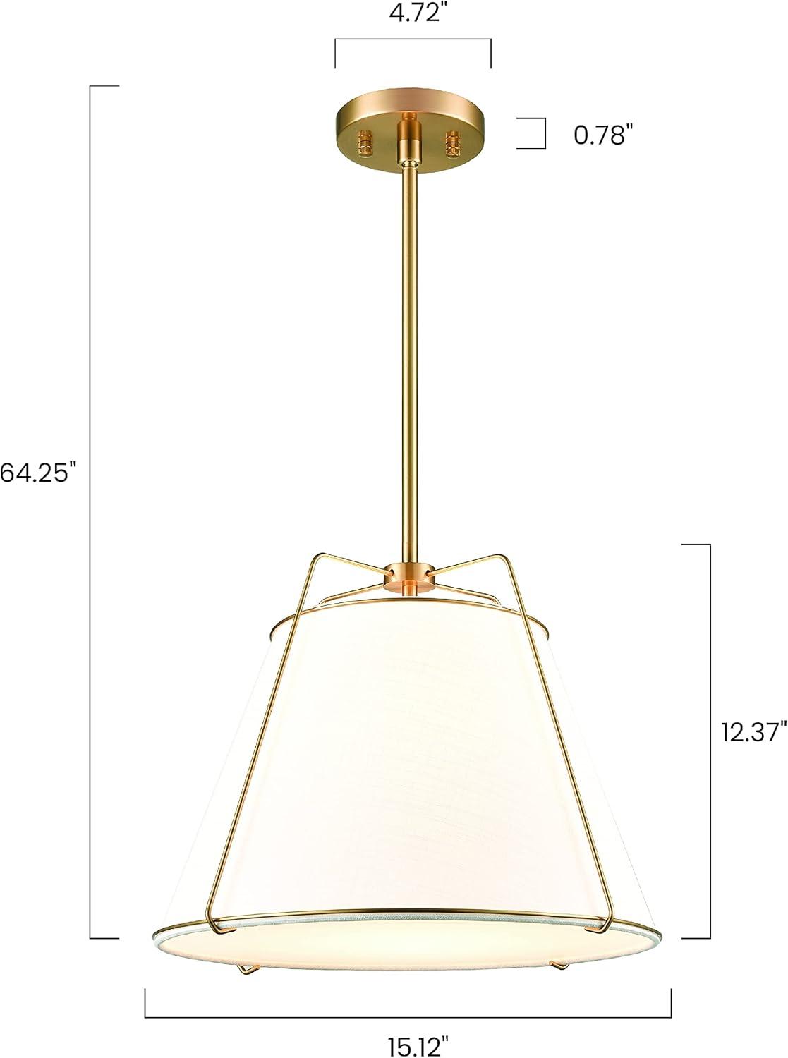 Light Society Emilio 15" Chandelier in Antique Brass/White