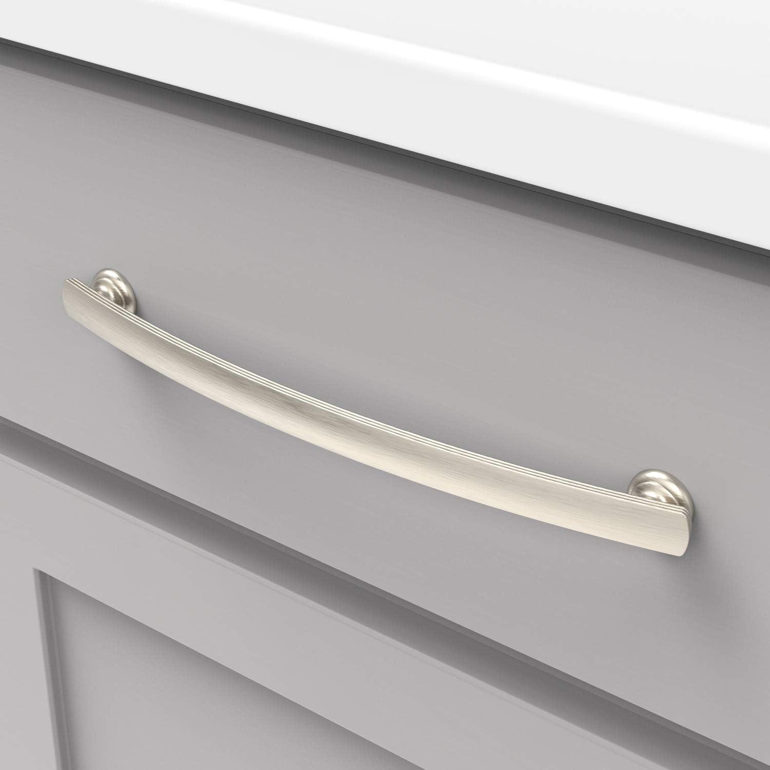 American Diner Satin Nickel Arch Cabinet Pulls with Mounting Hardware