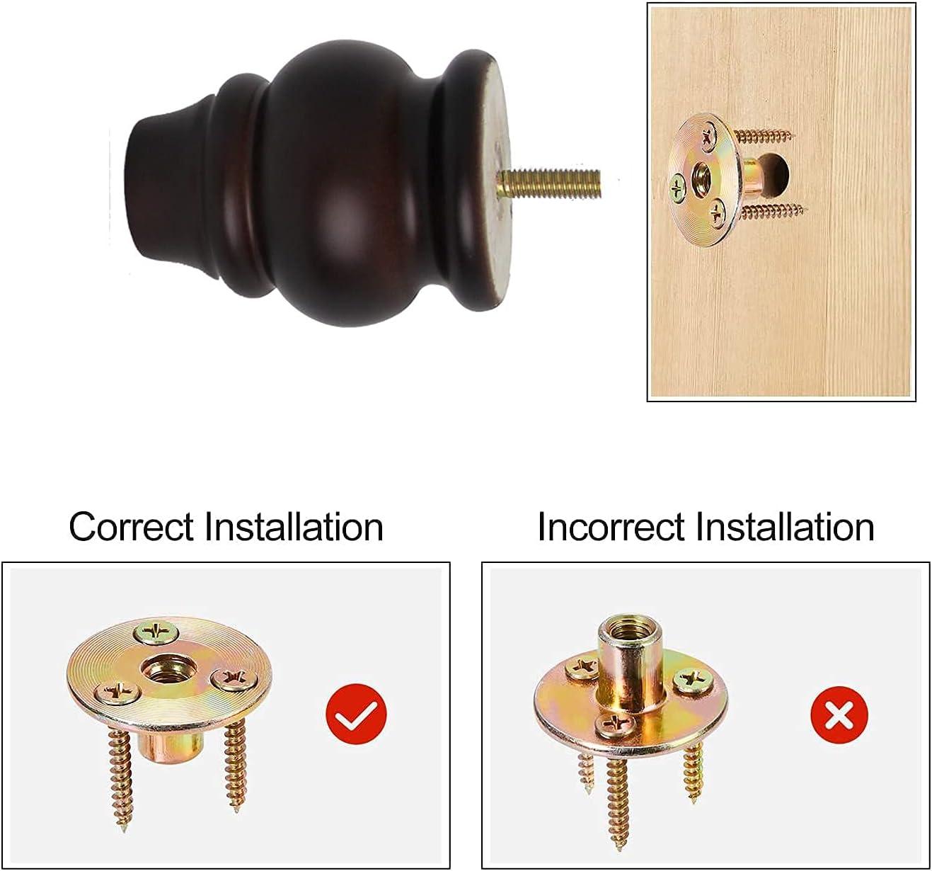 Wood Furniture Legs 8 inch Sofa Legs Pack of 4,Round Couch Legs Espresso Mid Century Chair feet Replacement,Sofa Replacement Parts