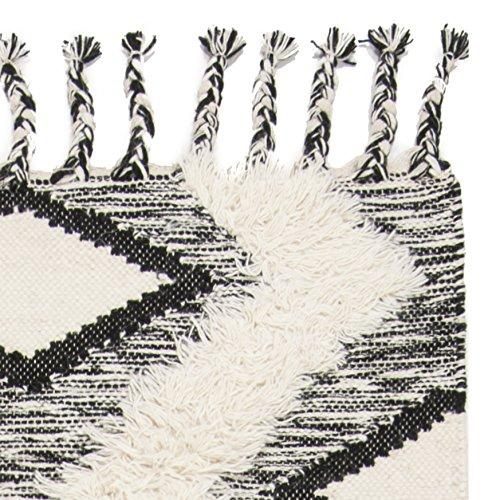 Kenya KNY908 Hand Knotted Area Rug - Black/Ivory - 4'x6' - Safavieh