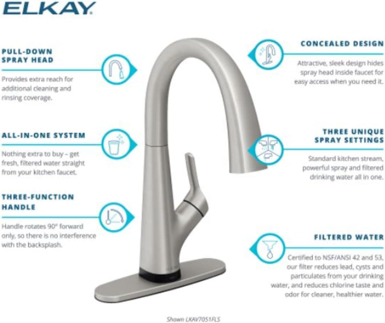 Avado Pull Down Single Handle Kitchen Faucet