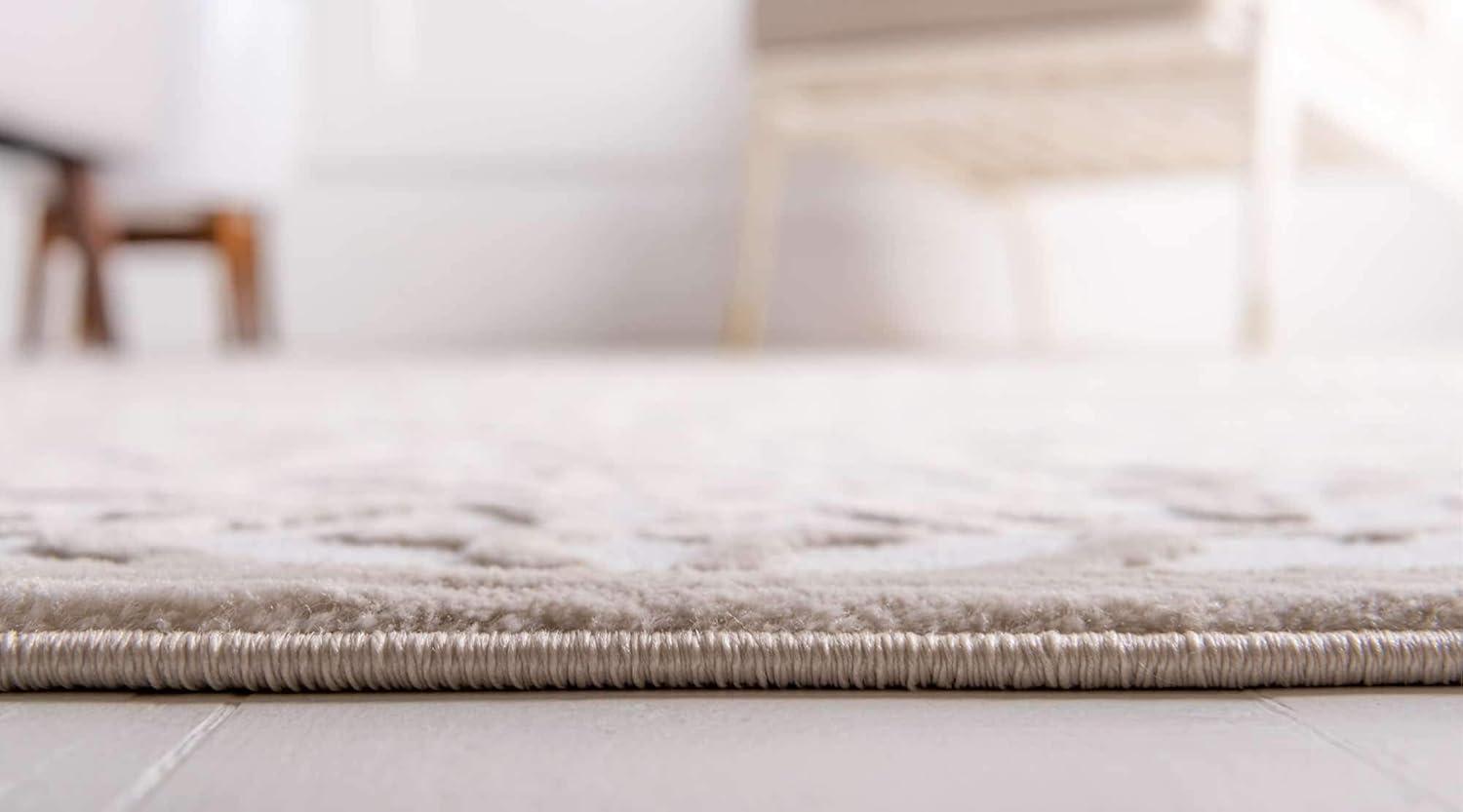 Unique Loom Rushmore Collection Area Rug - Johnson (2' x 3' 1" Rectangle Snow White/Beige)