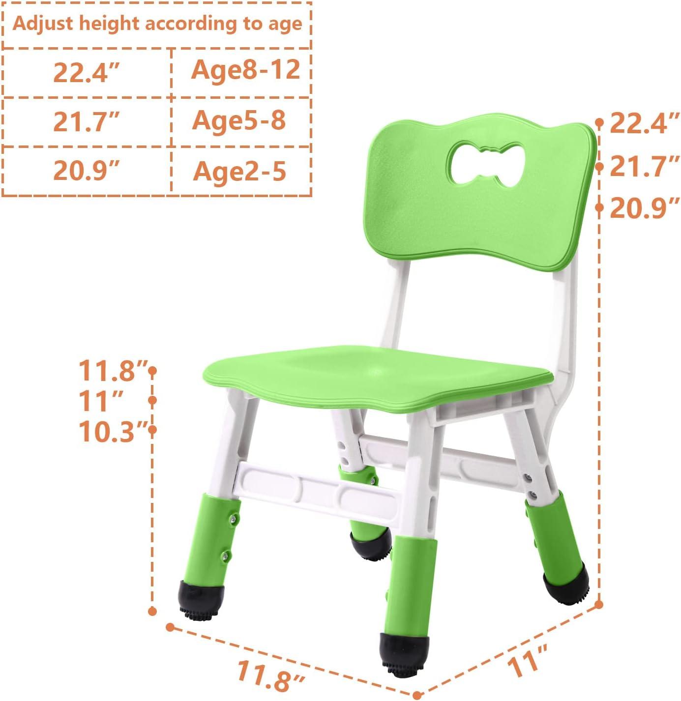 Mint Green Adjustable Ergonomic Kids Chairs Set of 2