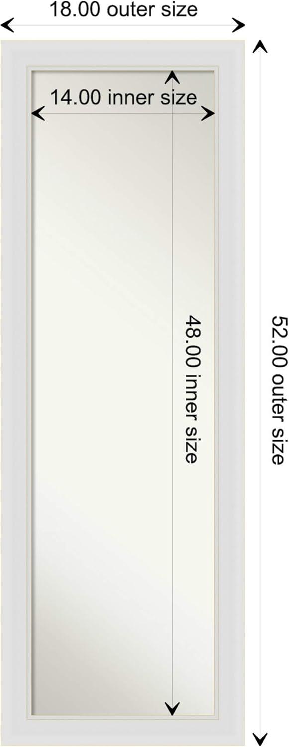18" x 52" Flair Framed On the Door Mirror Soft White - Amanti Art: Modern Rectangle, Polystyrene Frame, No Assembly Required