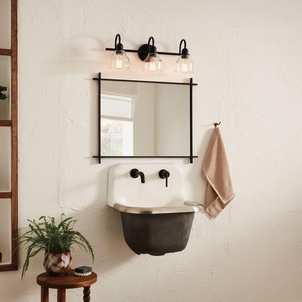 Avery Natural Brass 24" Transitional 3-Light Vanity Fixture