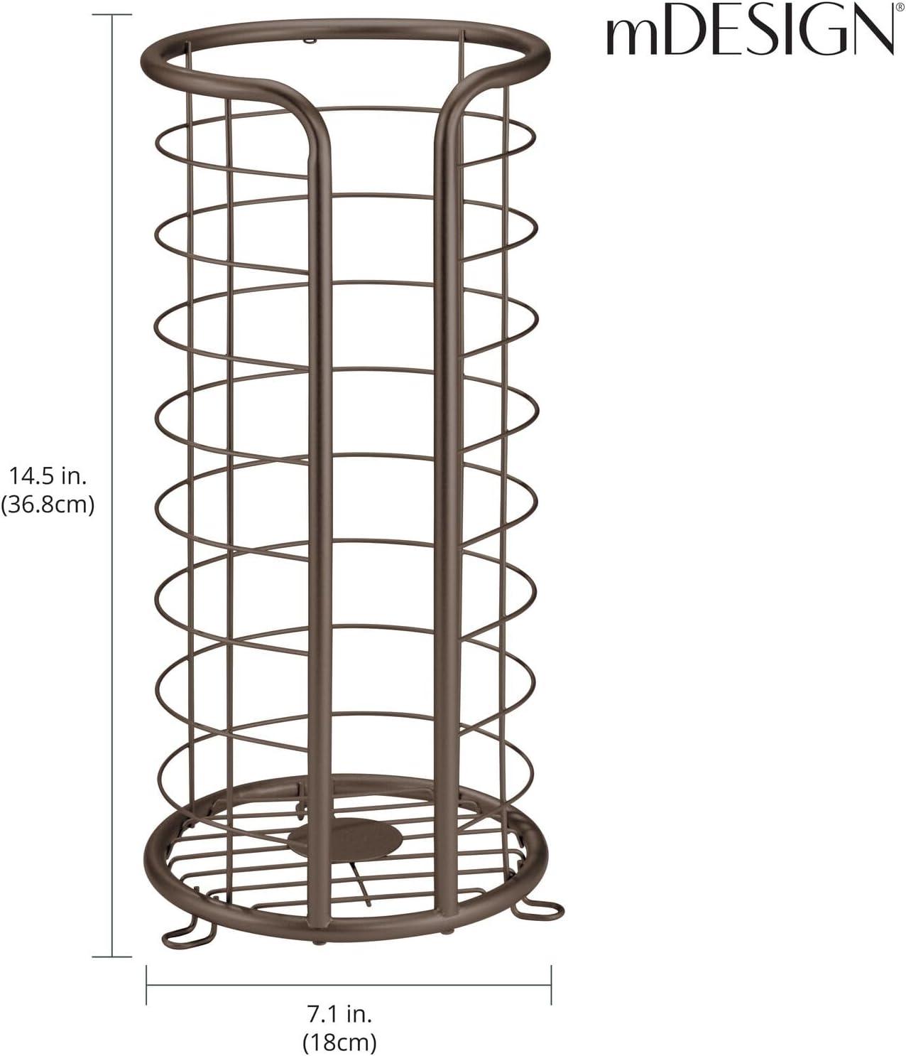 mDesign Metal Toilet Paper Holder Stand, Freestanding 3 Roll Reserve