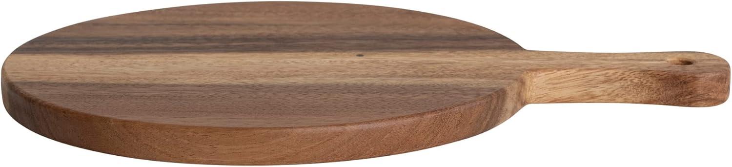 Creative Co-Op Round Small Suar Wood Cutting Board with Handle, Natural