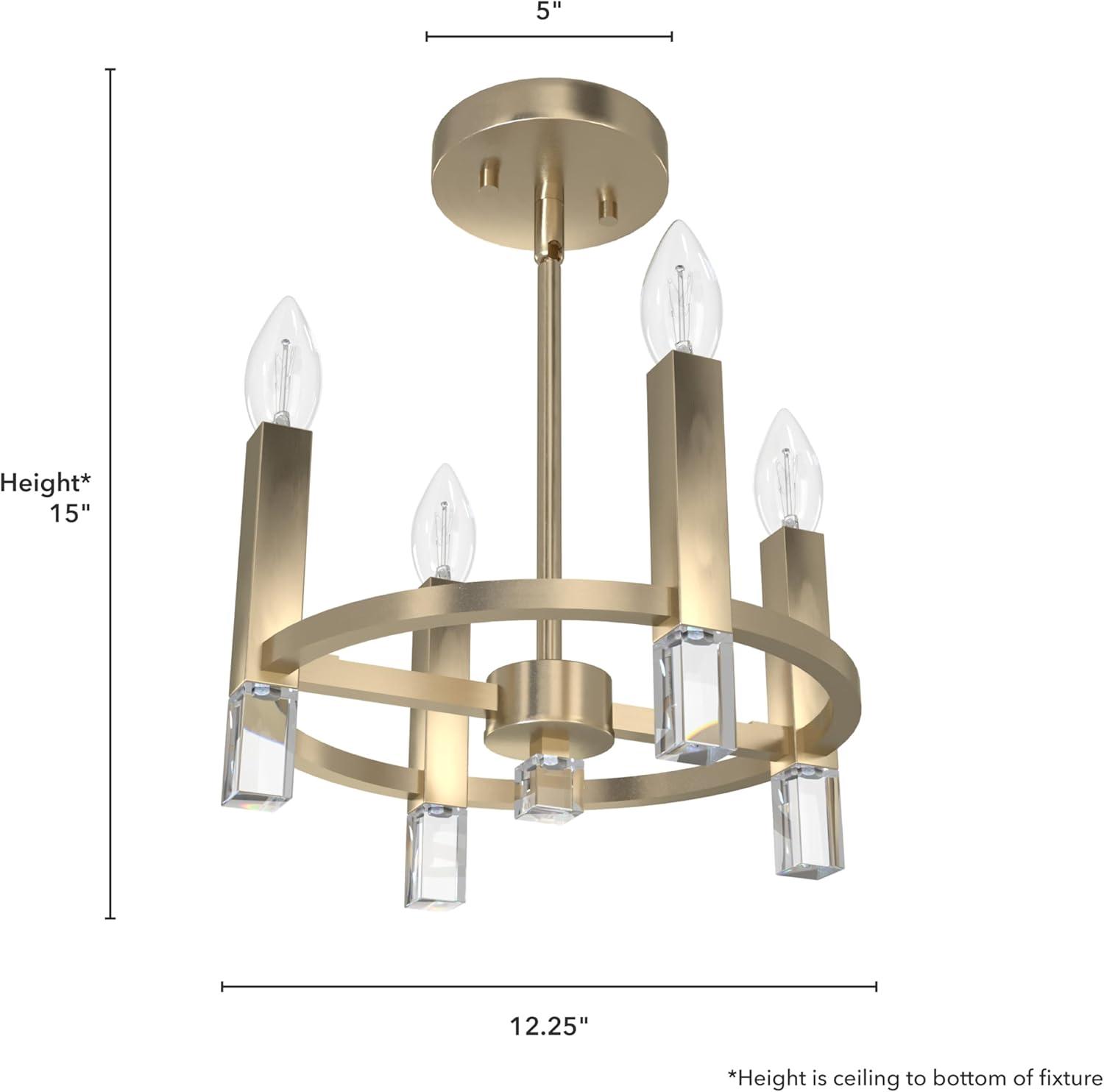 Alturas Gold Semi-Flush Ceiling Light for Indoor/Outdoor Use