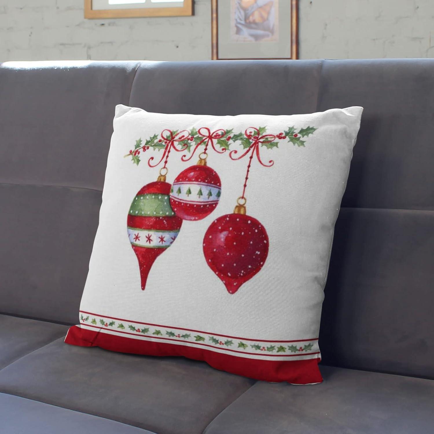 Set of 4 Merry Christmas Decorative Throw Pillow Covers Winter Holiday Xmas Velvet Pillow Cases Christmas Trees Socks Cushion Covers Outdoor Sofa and Home Decor Pillow Protectors 18x18 Inch